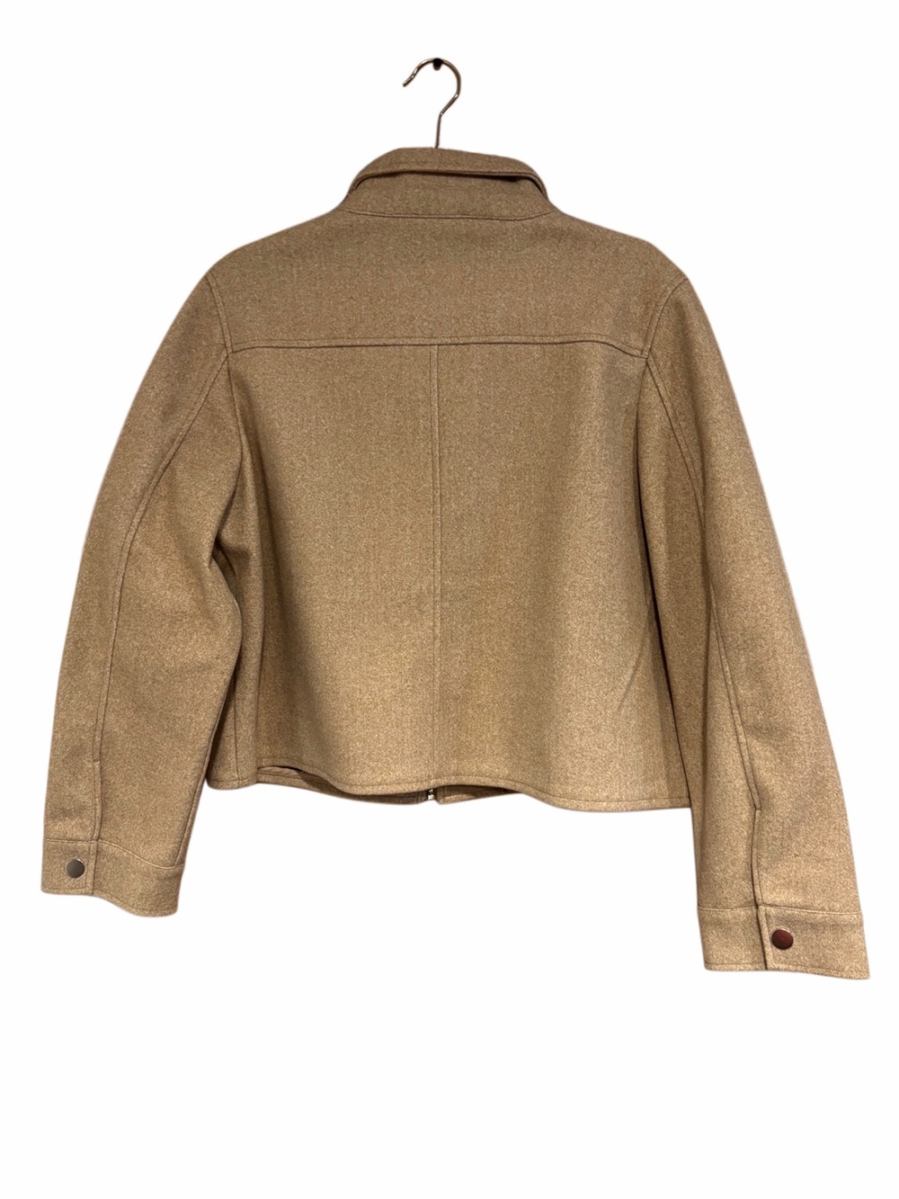 Truth Cropped Khaki Zip-Front Shirt Jacket - Picture 4 of 5